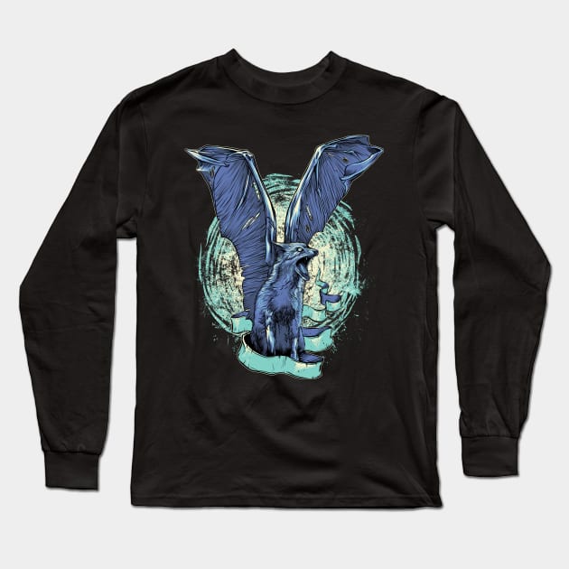 Flying Wolf Long Sleeve T-Shirt by Johanrahadi